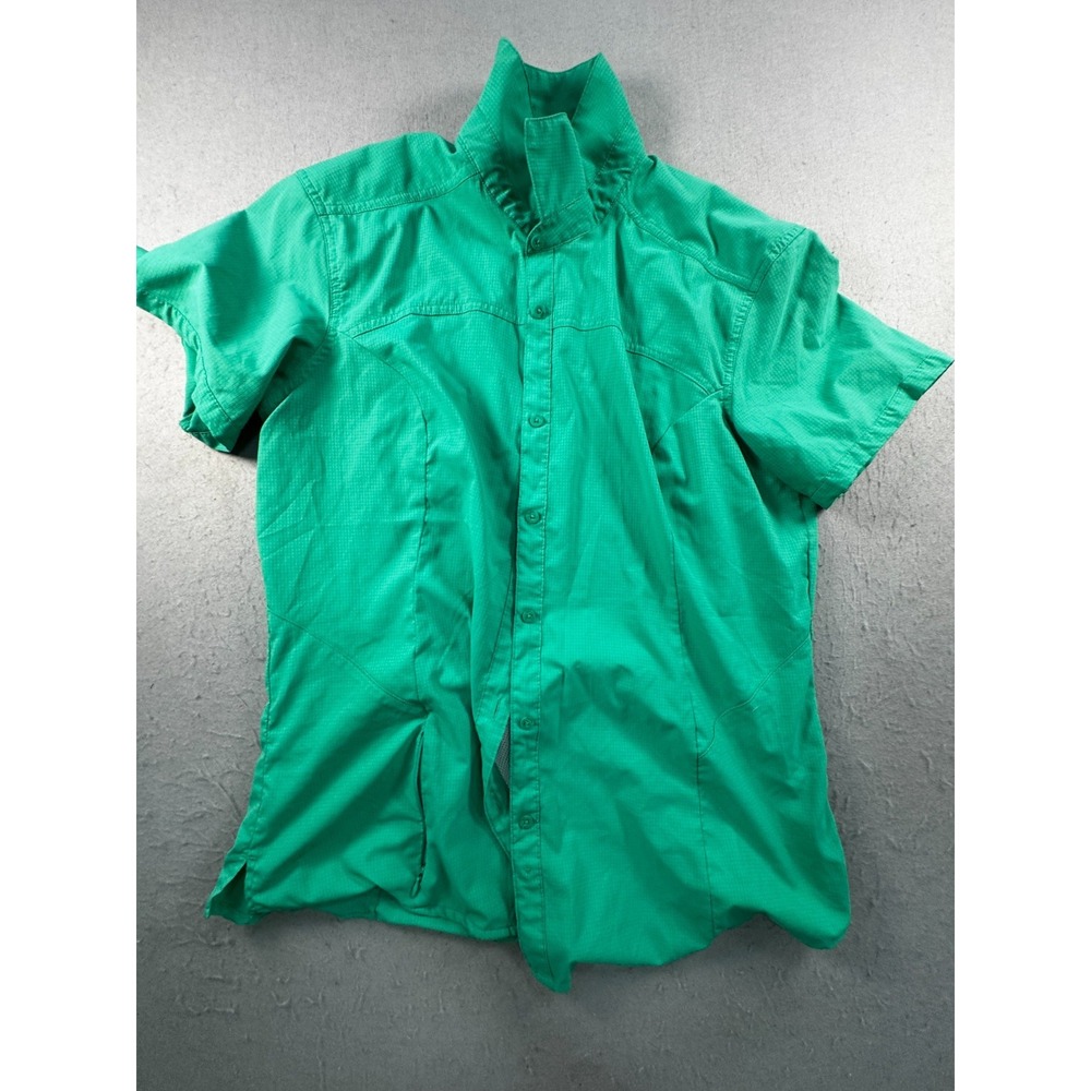 Magellan Outdoors Fish Gear Fishing Shirt Mens 2XL Green Mesh Lined Mag Wick